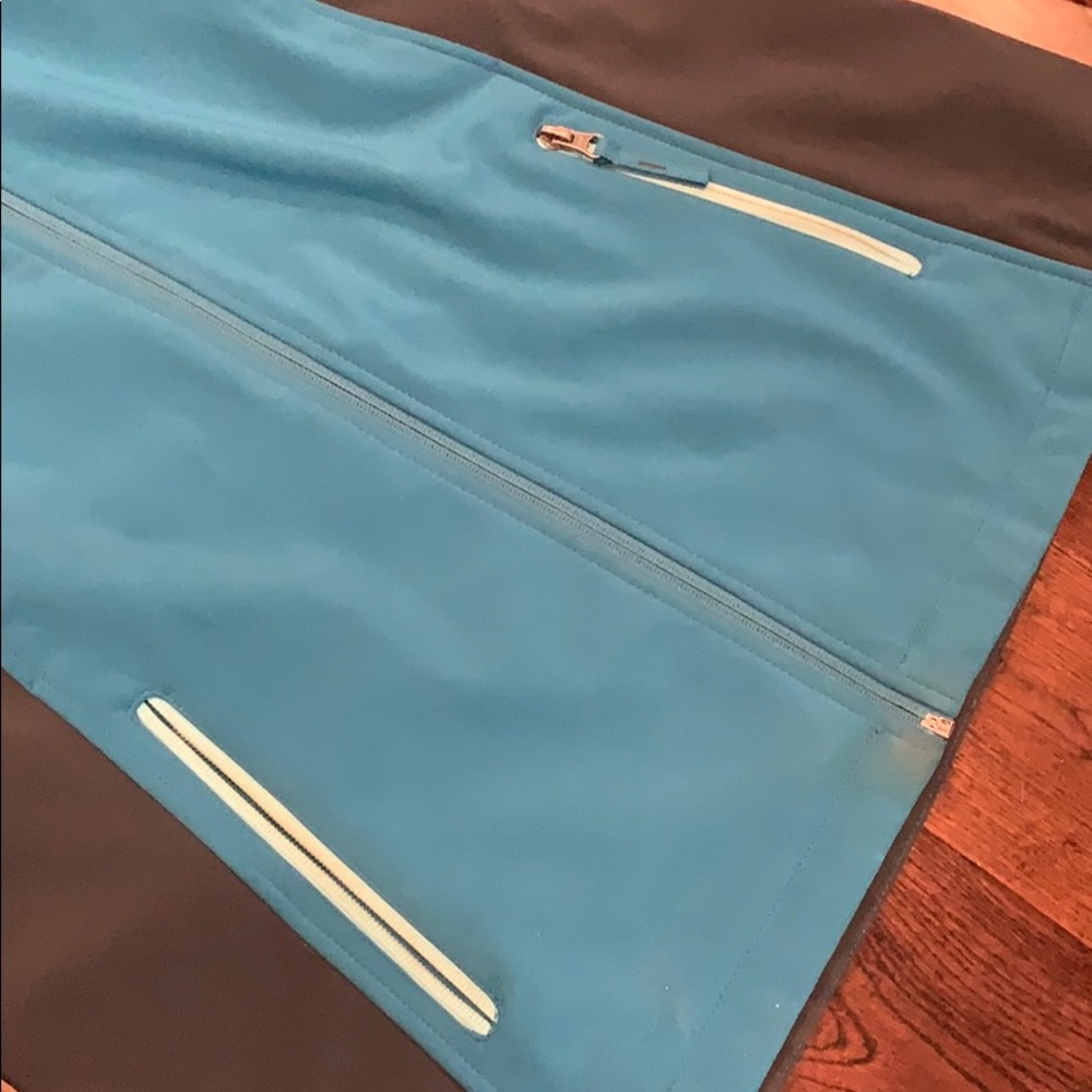LIKE NEW Neoprene type rain jacket-teal & gray - Picture 3 of 5